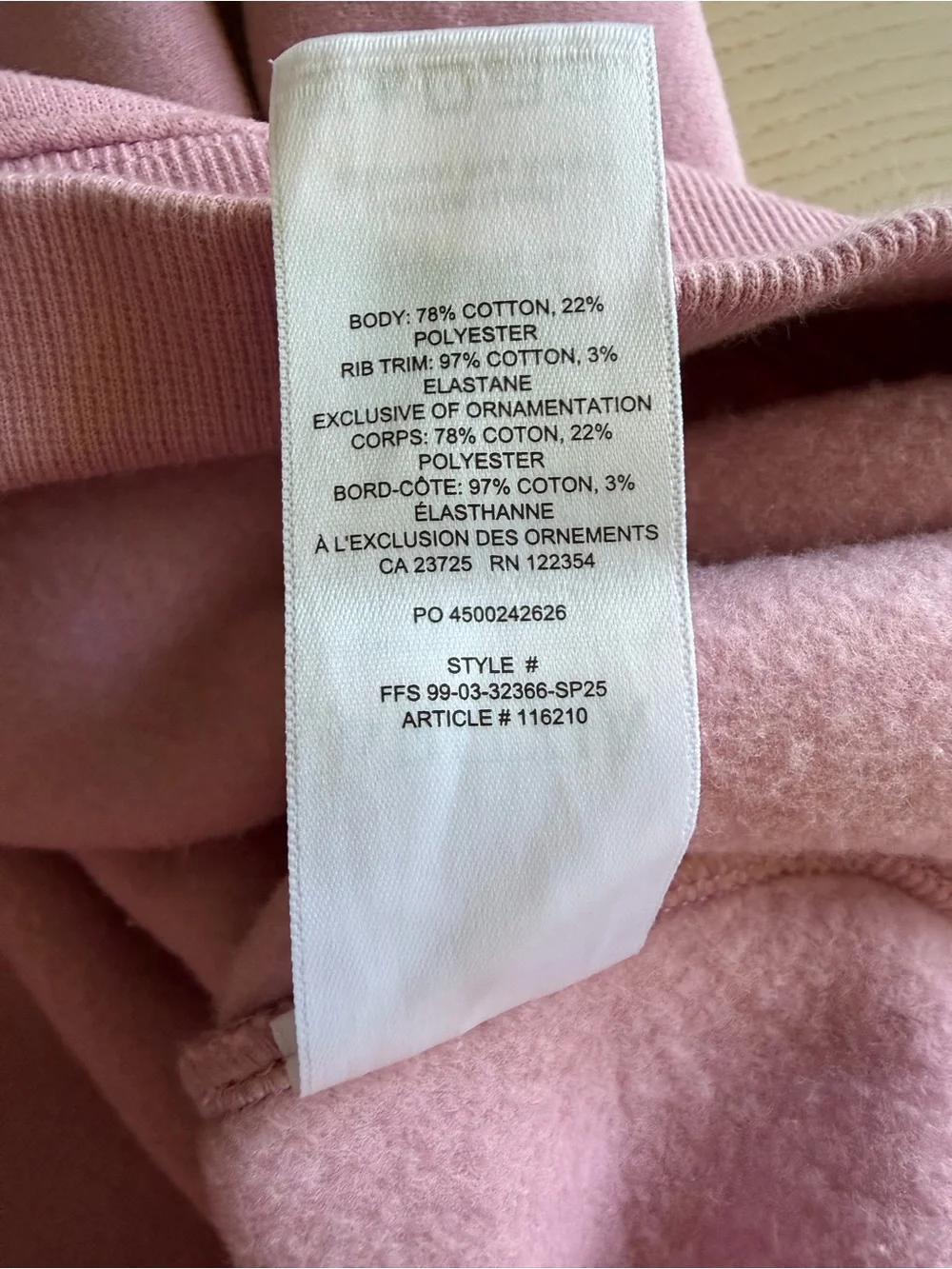 Aritzia Cozy Sweatfleece Perfect Crew Sweatshirt Size L